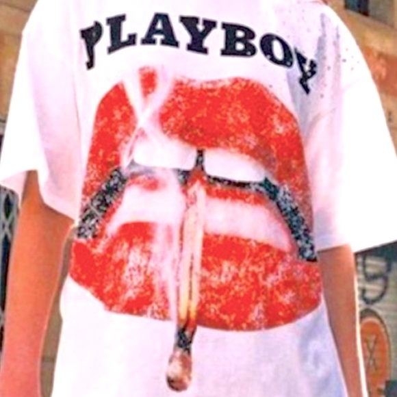 PLAYBOY Magazine Cover The Smoky Lips Portrait Oversized T-Shirt 1 LEFT - Picture 4 of 6